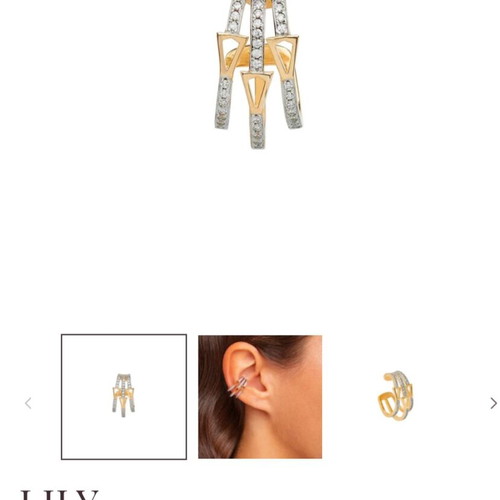 Valentina Feragni 925 earcuff earring new, gold and silver