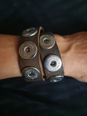 Noosa Amsterdam double leather armband dark brown size S like new