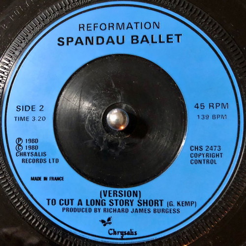 Spandau Ballet To Cut A Long Story Short 7" vinyl single used, pop