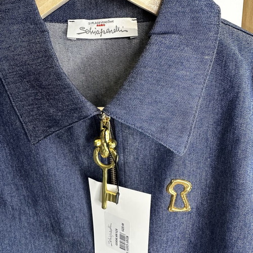 Schiaparelli women's set denim color with gold details new