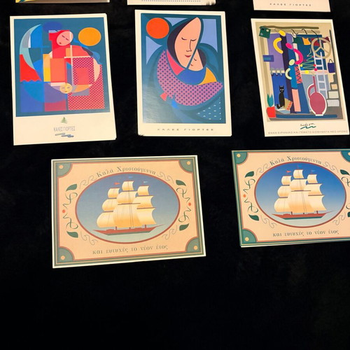 Vintage Christmas cards collection, pack of 8, unused