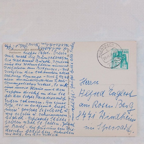 Postcard used, mailed from Germany