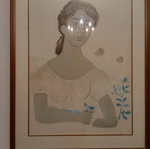 Giannis Tsarouchis painting like new, signed numbered silk screen print with wooden frame