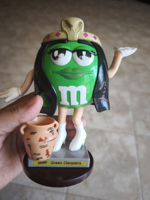 Διανομέας καραμελών M&Ms Πράσινη Κλεοπάτρα φιγούρα μεταχειρισμένη 14 εκ