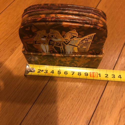 Leather Coasters Egypt vintage like new with gold print