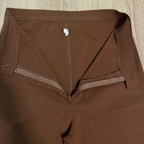 Brown fabric pants like new, lightweight for autumn and spring