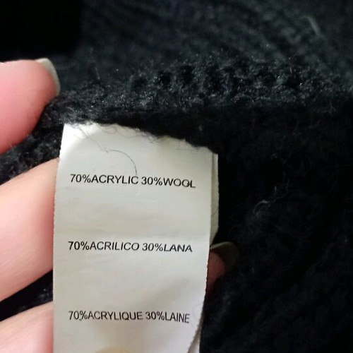 Knitted black dress large with wide collar like new