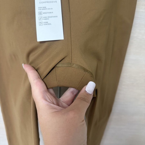 Oysho Compressive Core Control High-Rise Sports Leggings, beige brown