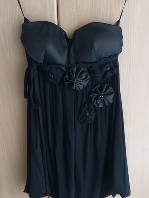 Evening dress black strapless new, size S