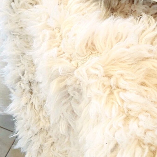 Wool flokati rug like new, set of 2 pieces 1.40×2.00 white