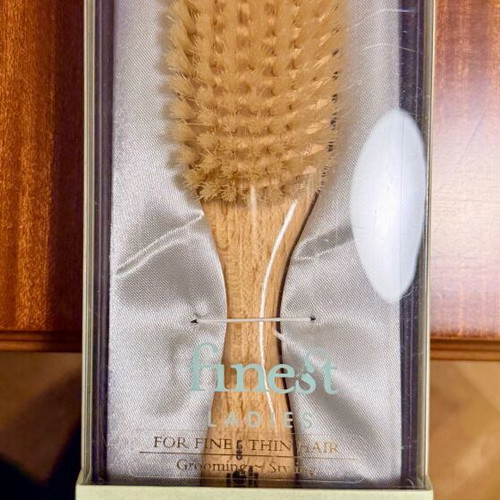 Kent Finest hairbrush new with natural bristles in satin gift box