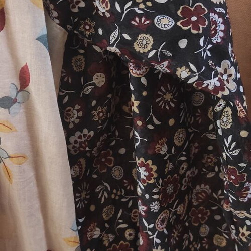 Kookai multicolor blouse relaxed fit with puff sleeve and bow, like new