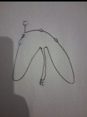Swarovski necklace, grey silver