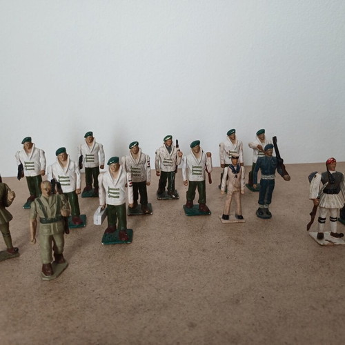 Pal Vintage Military Figures Used, Pack of 15, 1960s