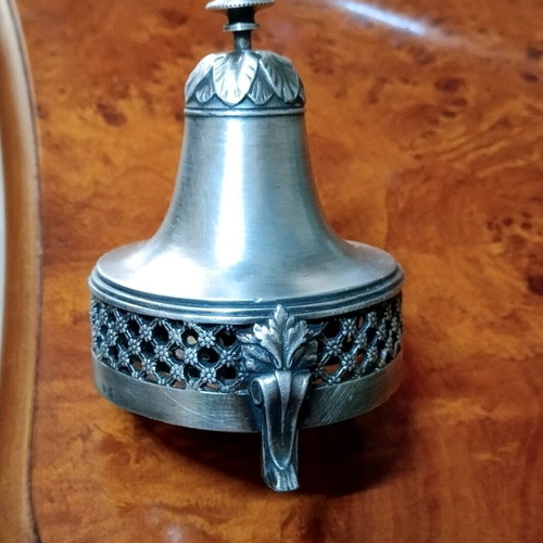 Antique reception bell silver alloy tripod like new