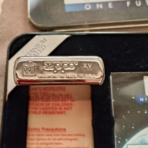Zippo Millennium Edition 1999 One World One Future titanium coated lighter like new