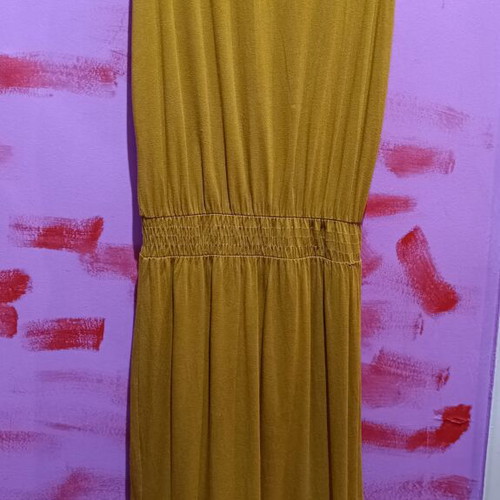 Maxi dress made in Italy size M, cotton, like new, mustard color