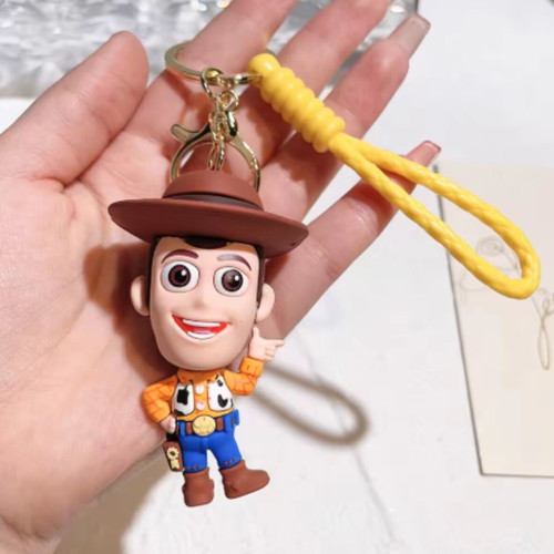 Woody rubber keychain new, multicolor