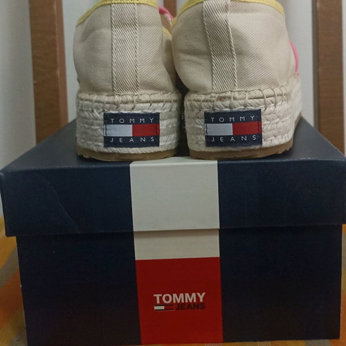 Tommy Jeans Platform Espadrille Shoes Size 41 New White Beige