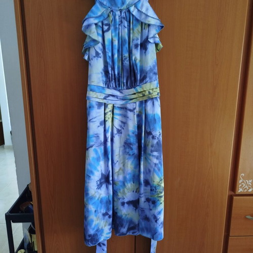 Passager halterneck dress like new, blue shades, sizes M L
