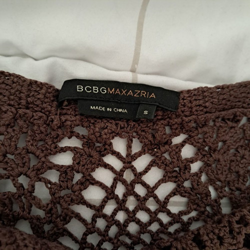 BCBGMaxAzria vintage silk dress, size S, brown and green