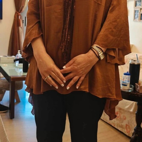 Satin blouse Kazi Line Fashion No 5 like new, tabba bronze