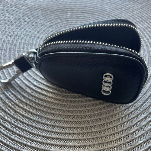 Leather car key case for Audi new, elegant black design