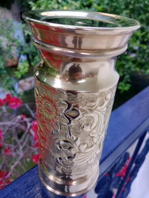 Brass ornate vase like new