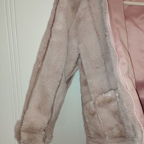 Pink faux fur jacket new for girls aged 6-8