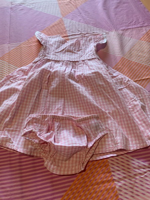 Mothercare dress 12-18 months like new with diaper cover pink-white
