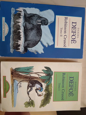 Robinson Crusoe literary books volumes 1 and 2 new, French