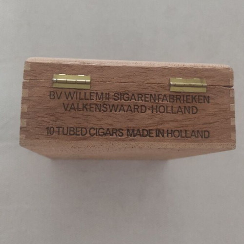 Optimum Willem II wooden cigar box used, empty for 10 cigars