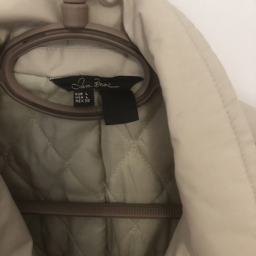 Zara beige gabardine jacket with quilted lining, used, size L