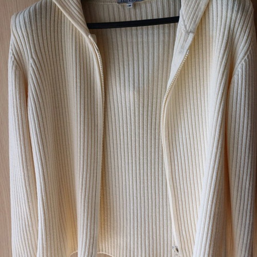 Bill Cost knitted cardigan with hood like new, ivory