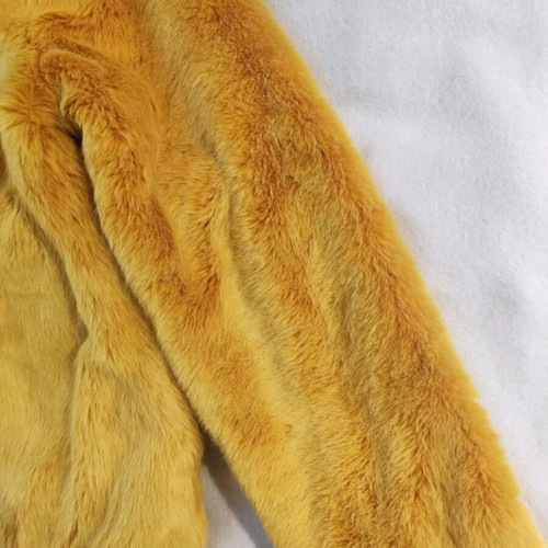 Pull & Bear yellow ecological faux fur jacket like new, size L