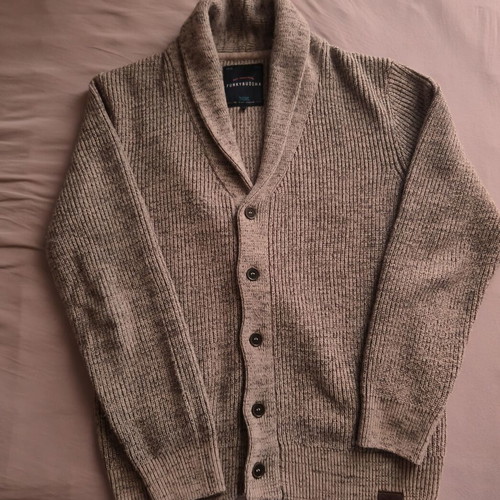Funky Buddha men's knitted cardigan, gray, XXL