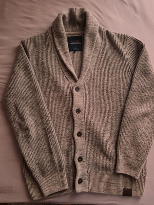 Funky Buddha men's knitted cardigan, gray, XXL
