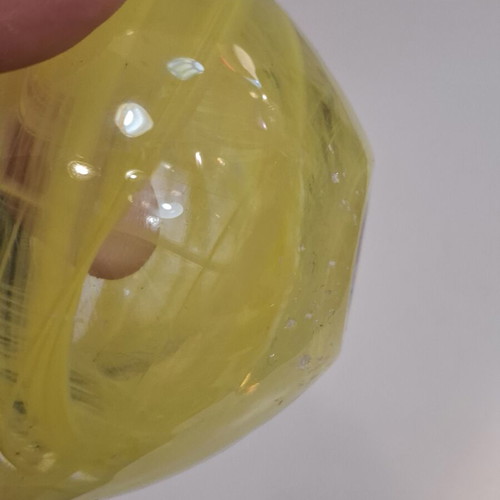 Yellow Glass Tealight Holder by Anna Ehrner for Kosta Boda, 1990s used
