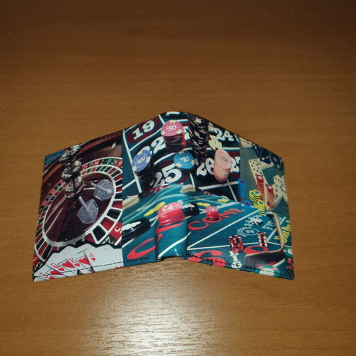 Casino wallet new with compartments for bills, coins, and cards