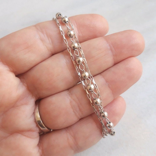 Three-strand silver bracelet like new, 20 cm