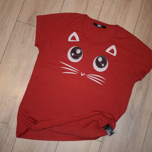 Karl Lagerfeld T shirt women size L used, red