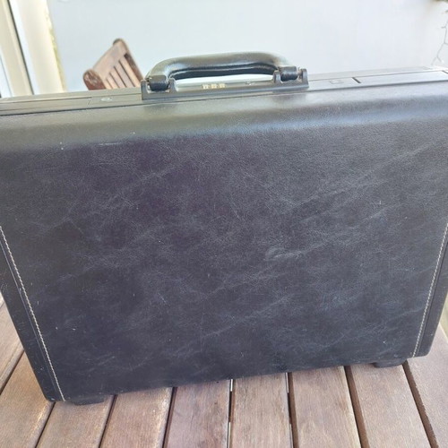 Samsonite vintage leather briefcase used, black