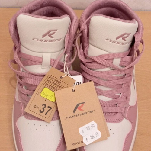 Runners women's sneakers new, sporty, pink and beige, size 37