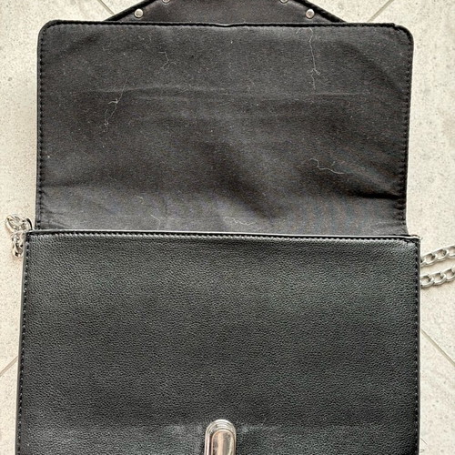 Crossbody envelope bag used, black with chain and studs