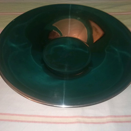 Serving platters used, pack of 3, crystal, glass, steel