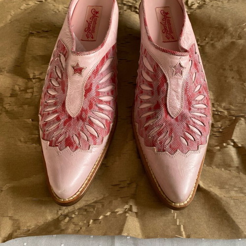 Roberto Cavalli Angels leather mules in pink, like new