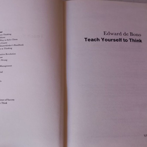 Teach Yourself to Think book used, Edward De Bono, English