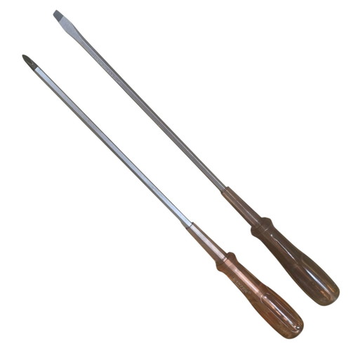 Long chrome vanadium screwdriver set two pieces new