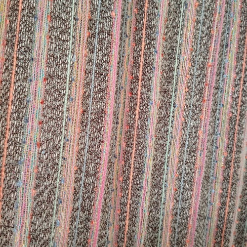 Multicolored scarf used with metallic threads