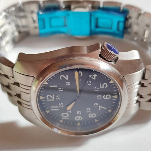 Military style wristwatch, stainless steel, waterproof 100m